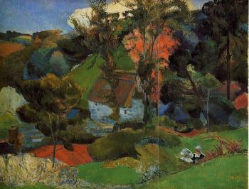 Paul Gauguin : The Aven Running through Pont-Aven